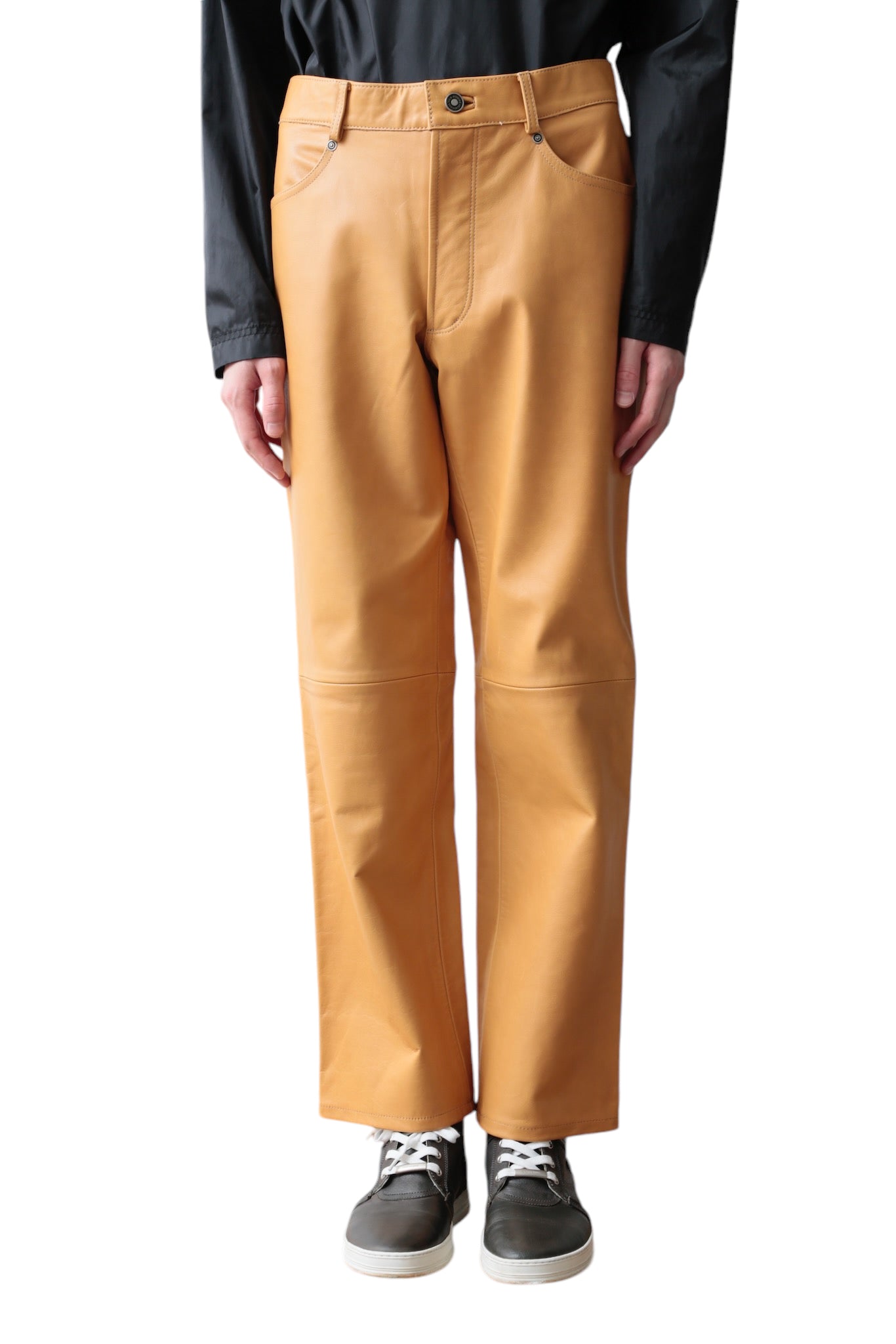 1990s Jean-Paul GAULTIER CAMEL LEATHER PANTS