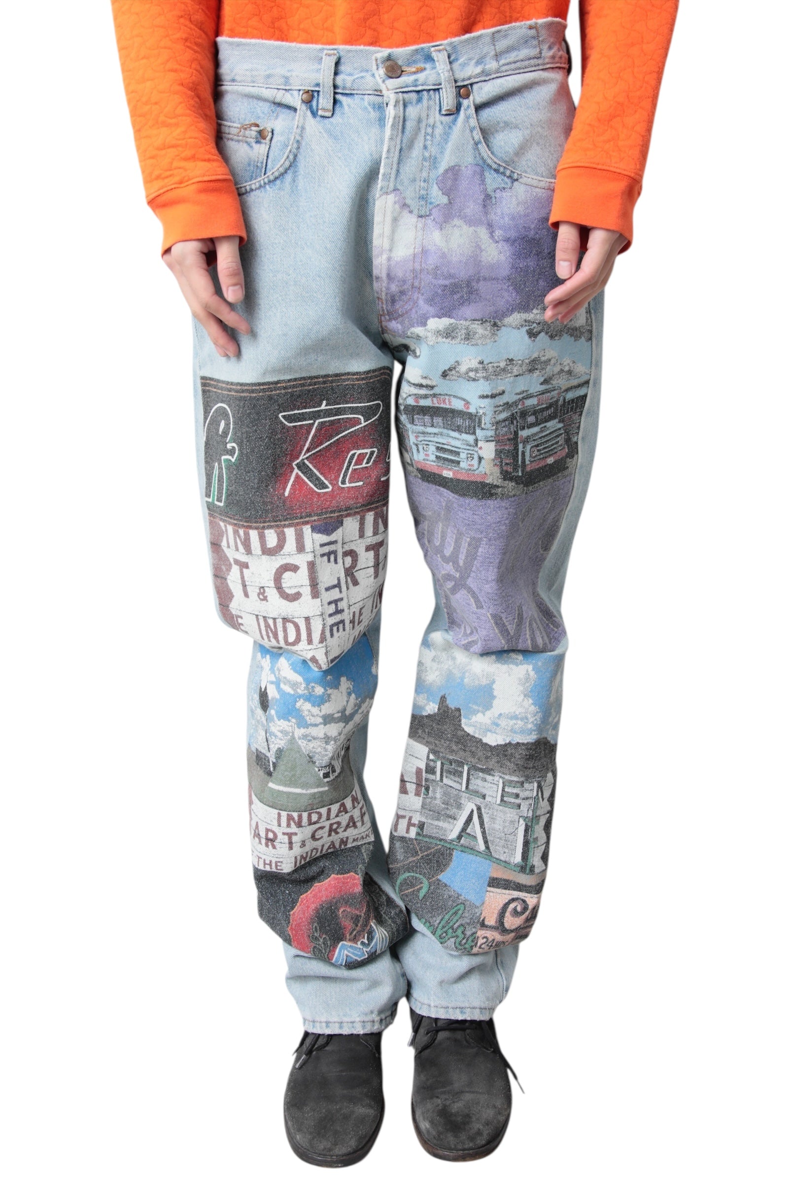 TROMPE L'OEIL WIDE DENIM PANTS