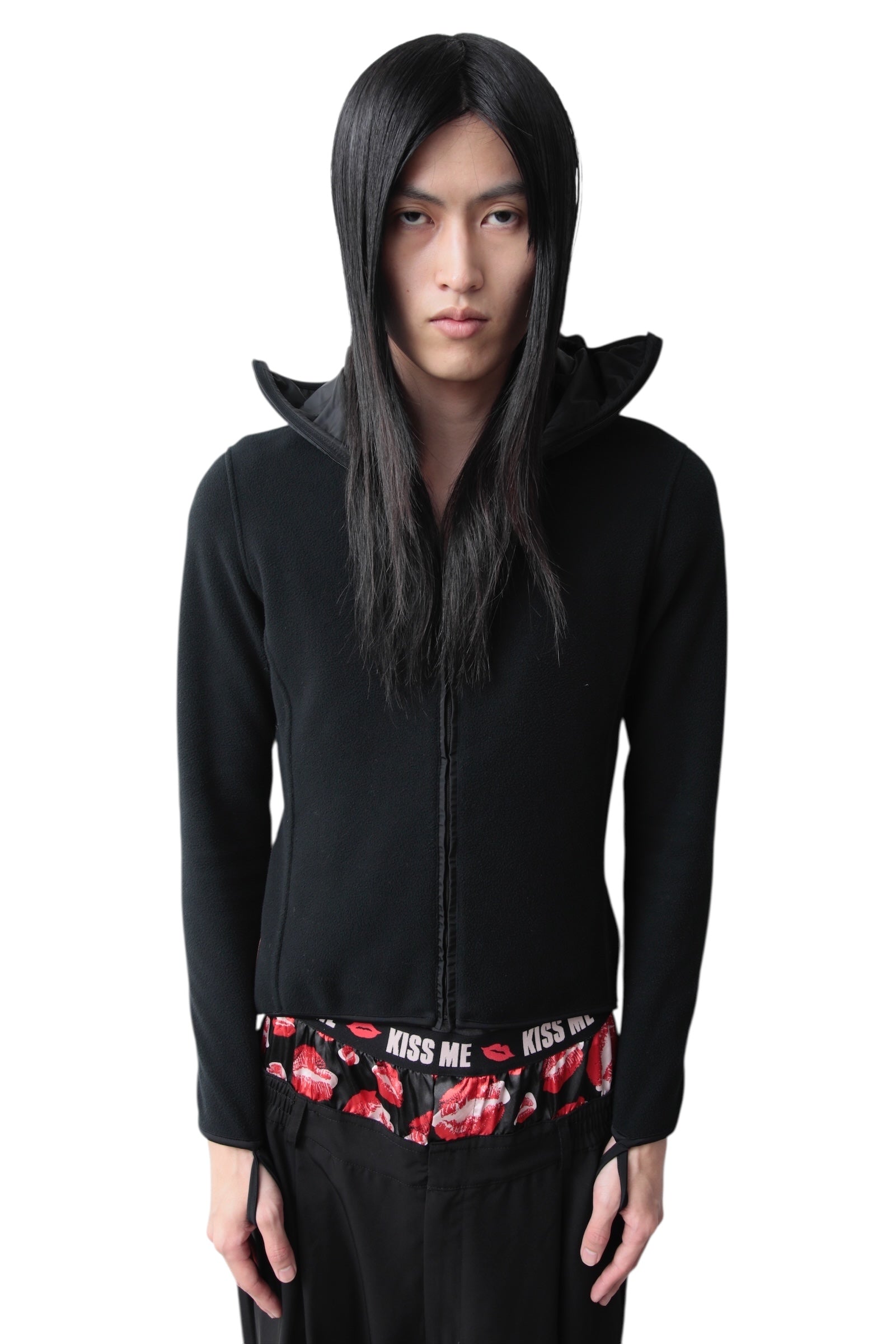 PRADA SPORT BALACLAVA ZIP UP FLEECE HOODIE