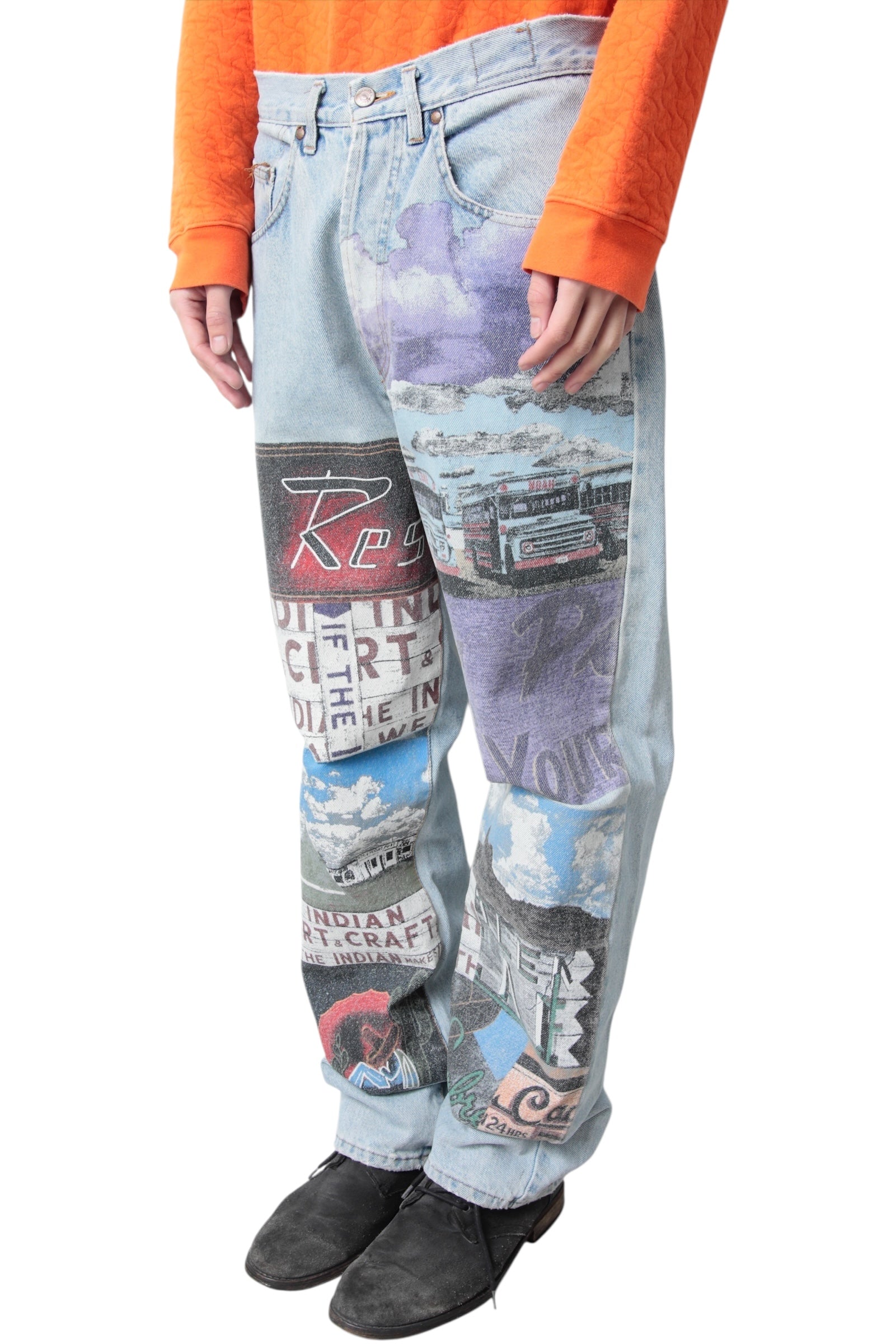 TROMPE L'OEIL WIDE DENIM PANTS