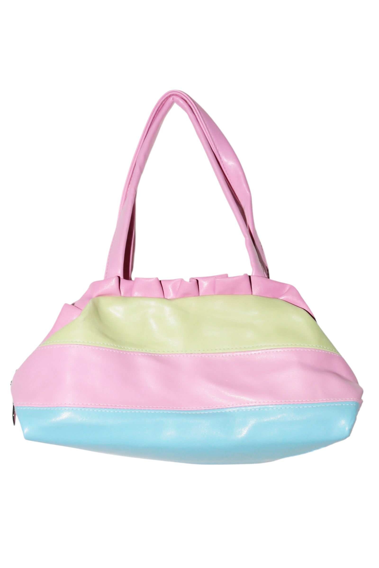 TRICOLOR RUFFLED LEATHER BAG
