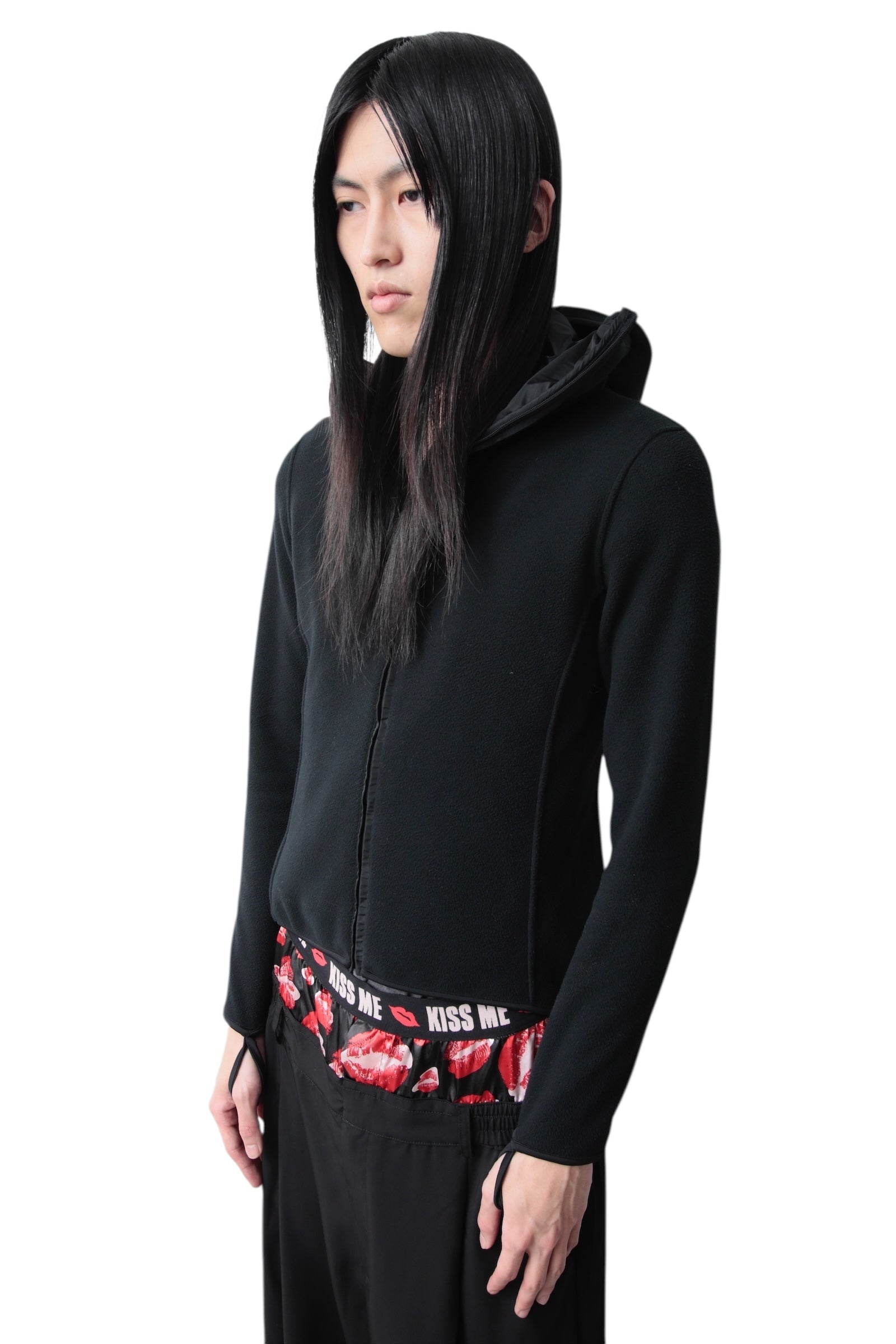 PRADA SPORT BALACLAVA ZIP UP FLEECE HOODIE