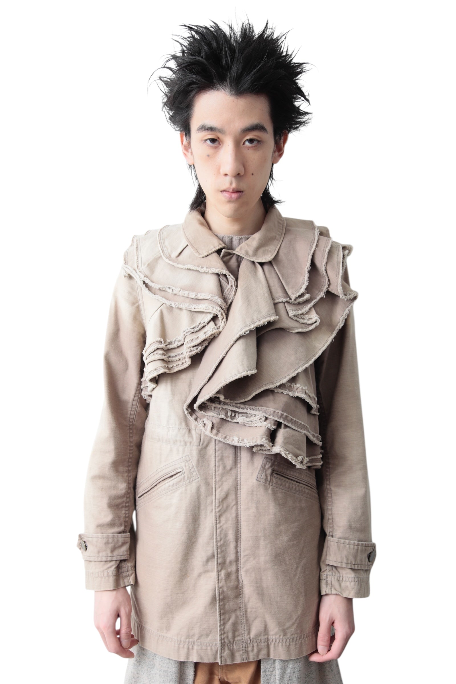 NOZOMI ISHIGURO TIERED COLOR GRAFFITI COAT