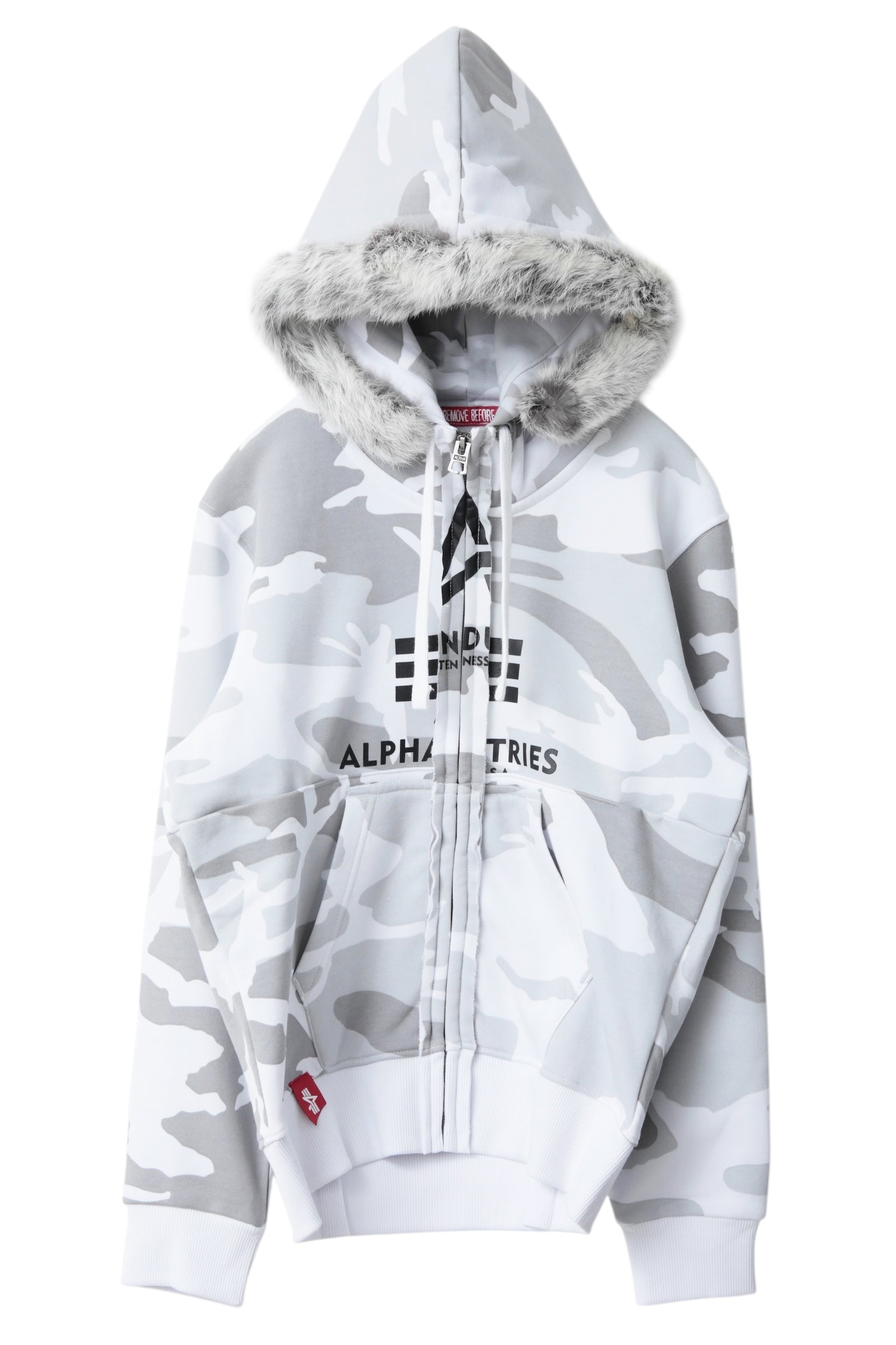 PROTOTYPES FLEECE BCKD JERSEY WHITE CAMO FUR TRIMMED HOODY