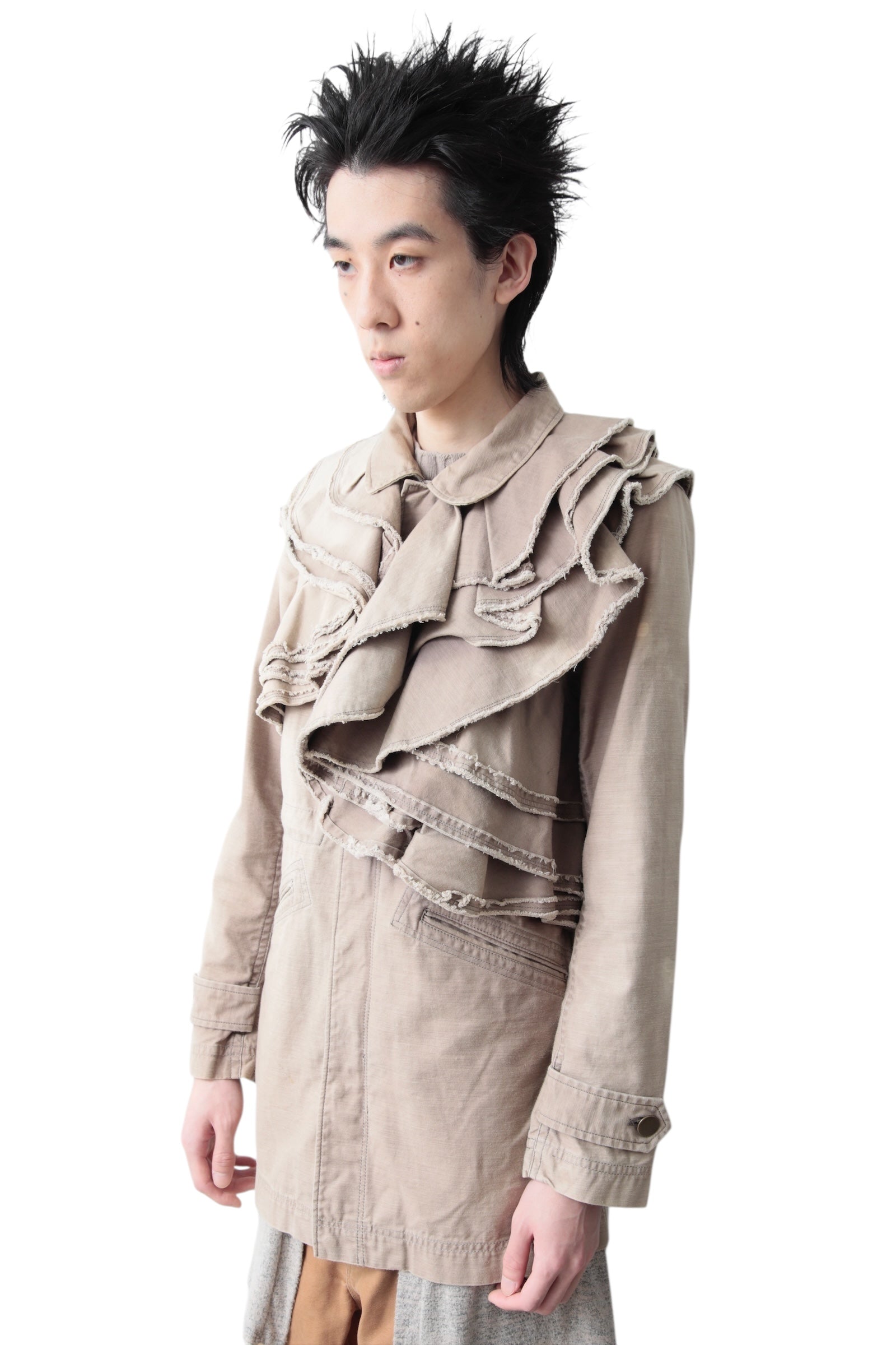 NOZOMI ISHIGURO TIERED COLOR GRAFFITI COAT