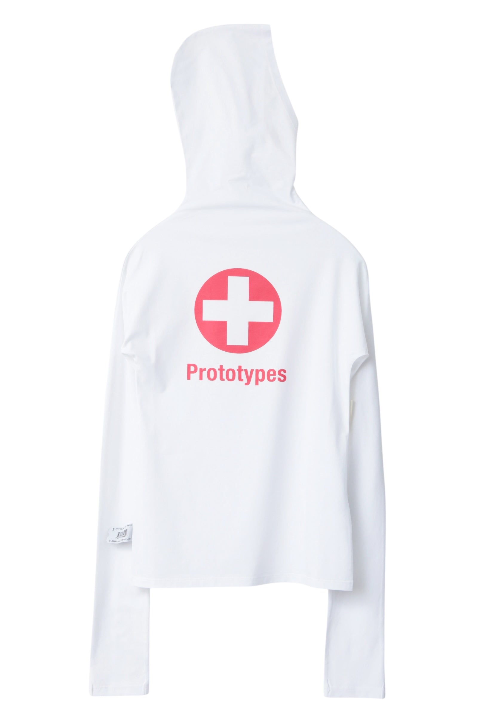 PROTOTYPES STRETCH COTTON WHITE TWISTED HOODIE