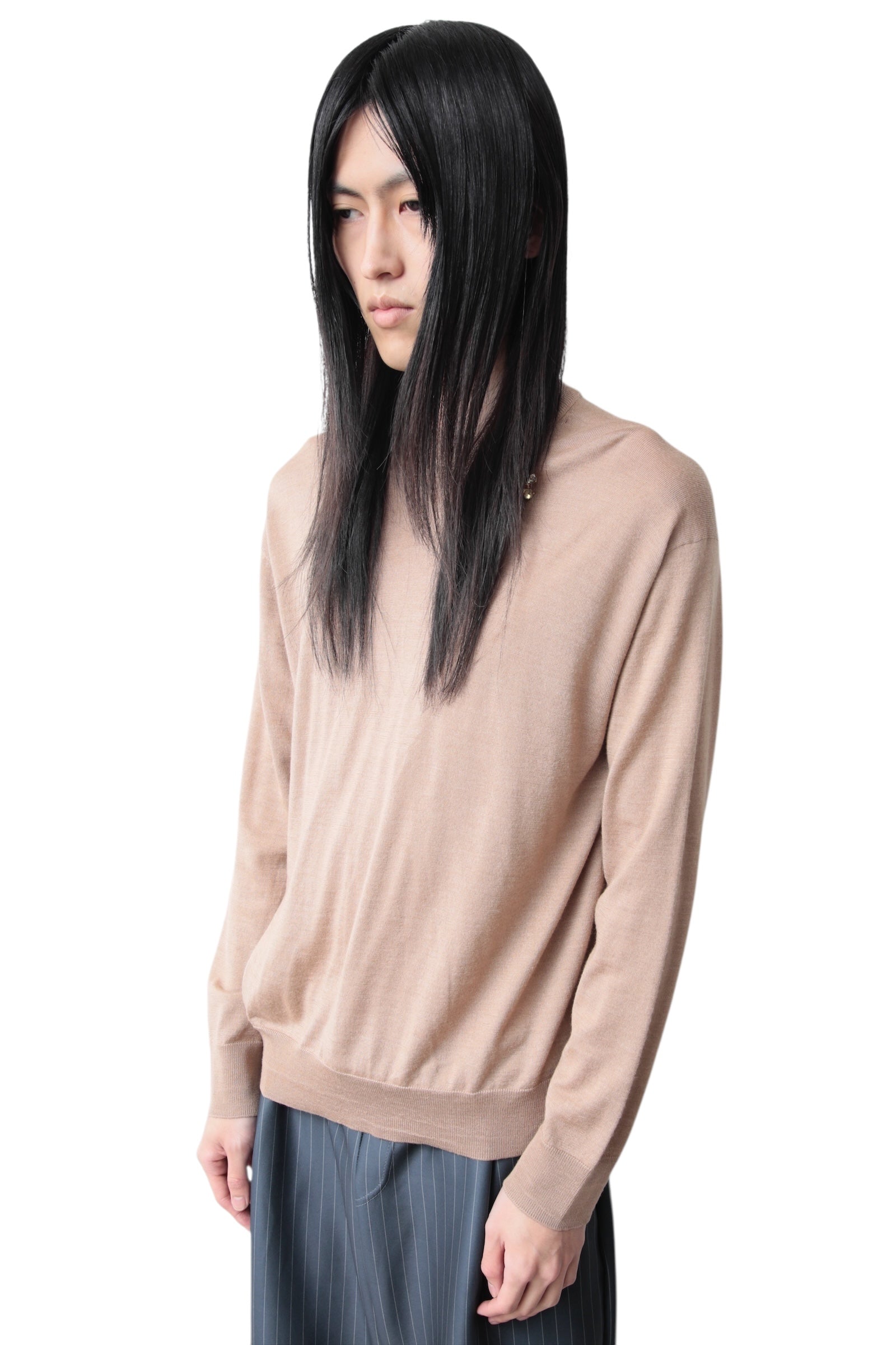 CALVIN KLEIN 205W39NYC BIJOU SLIT NECK SWEATER