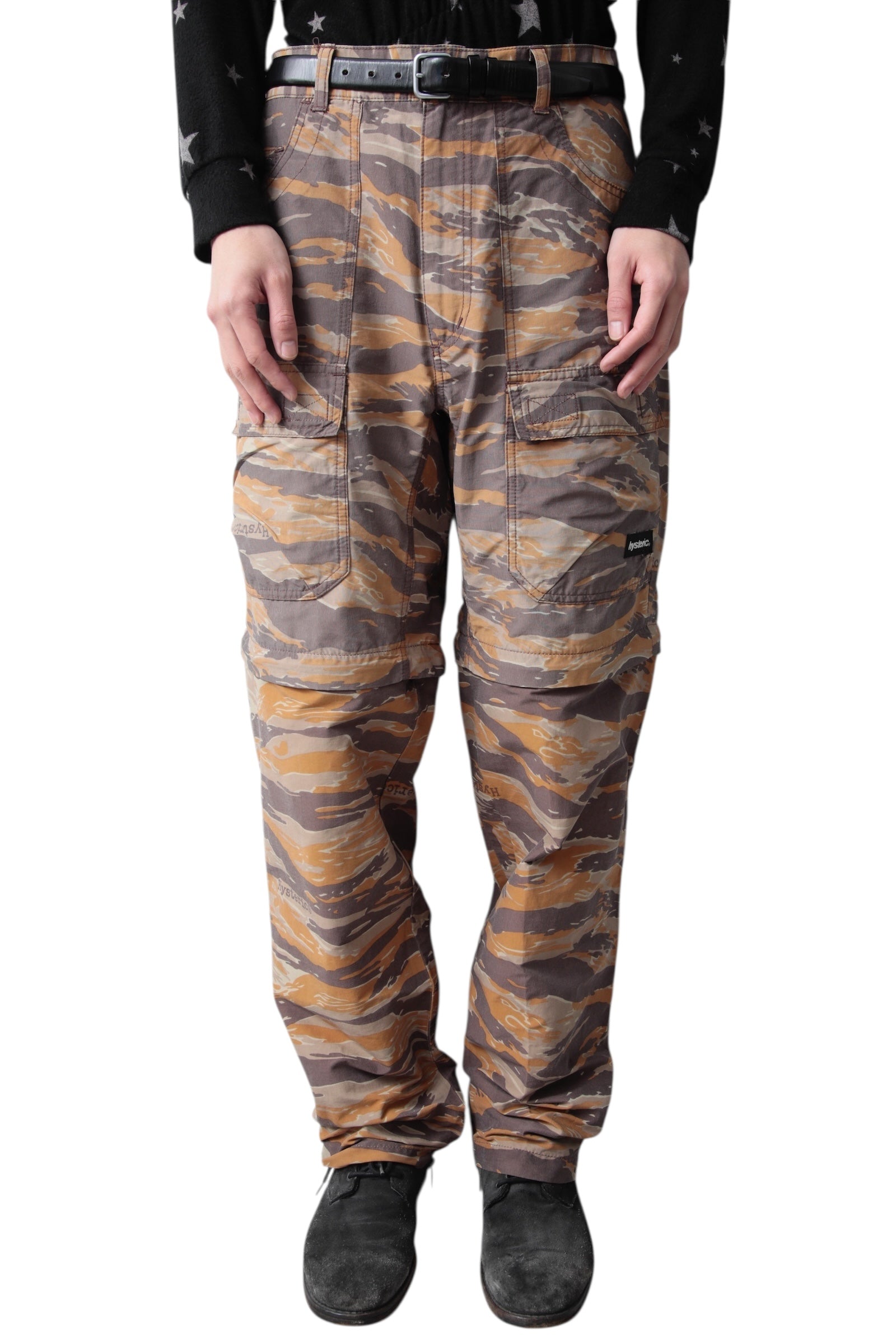 EARLY 2000s HYSTERIC GLAMOR DETACHABLE NYLON CAMO PANTS