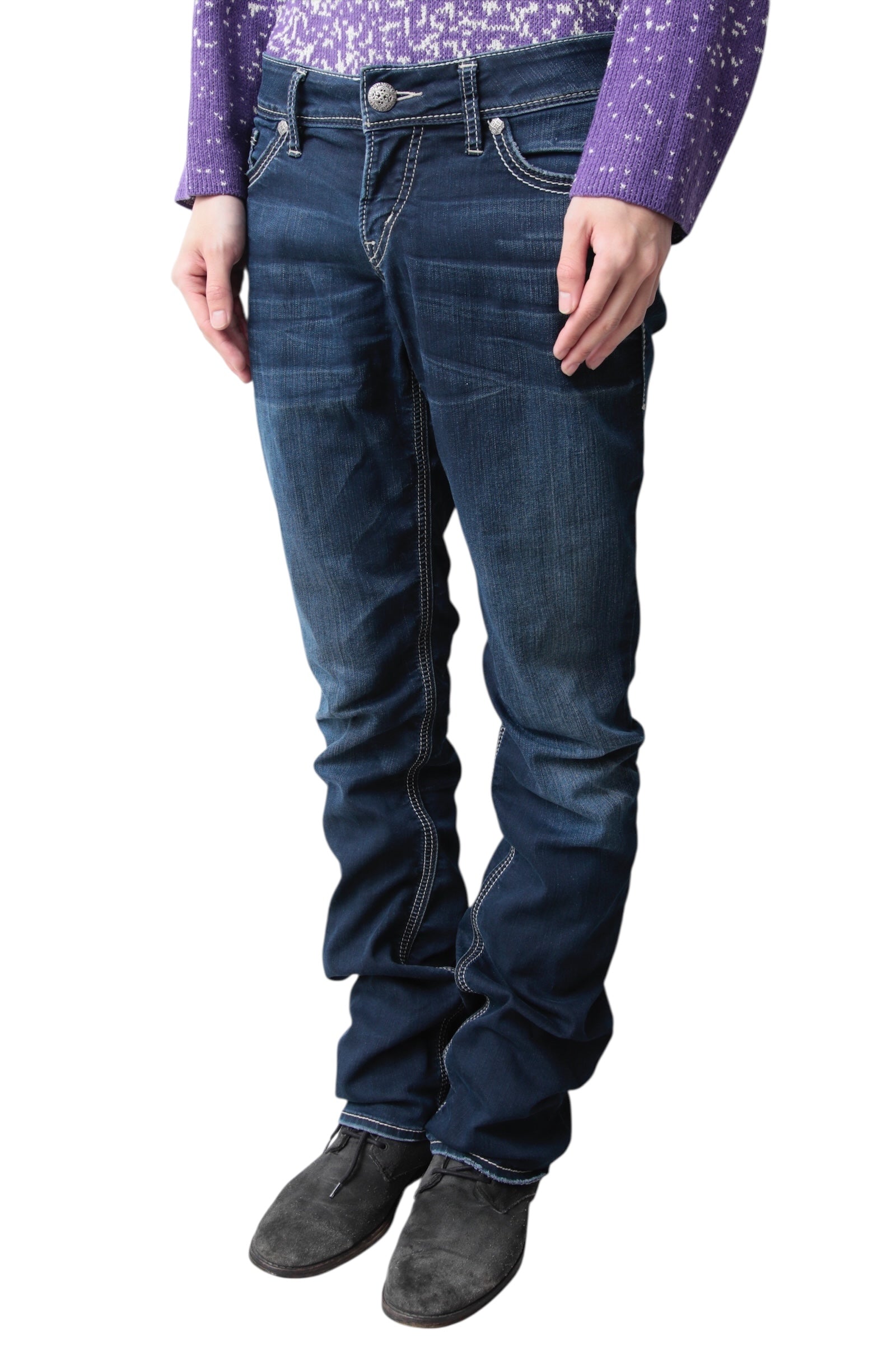 LOW RISE FLARE DENIM PANTS