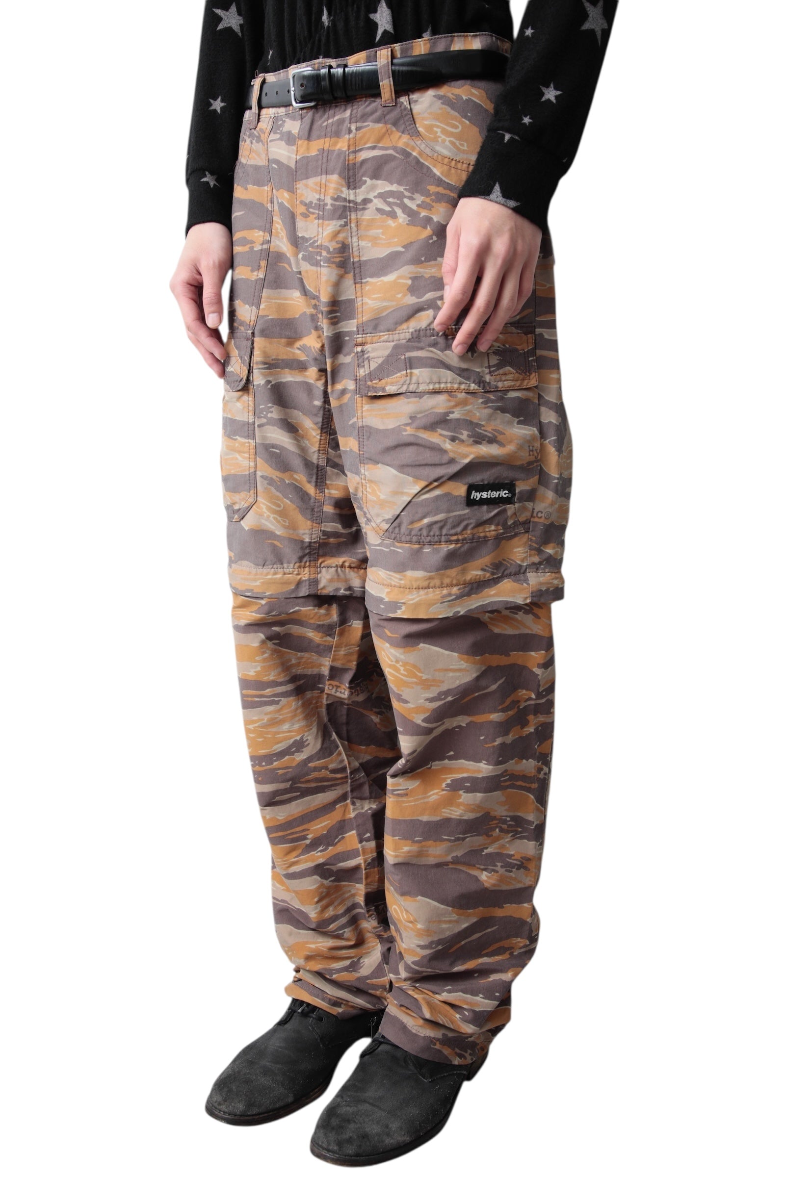 EARLY 2000s HYSTERIC GLAMOR DETACHABLE NYLON CAMO PANTS
