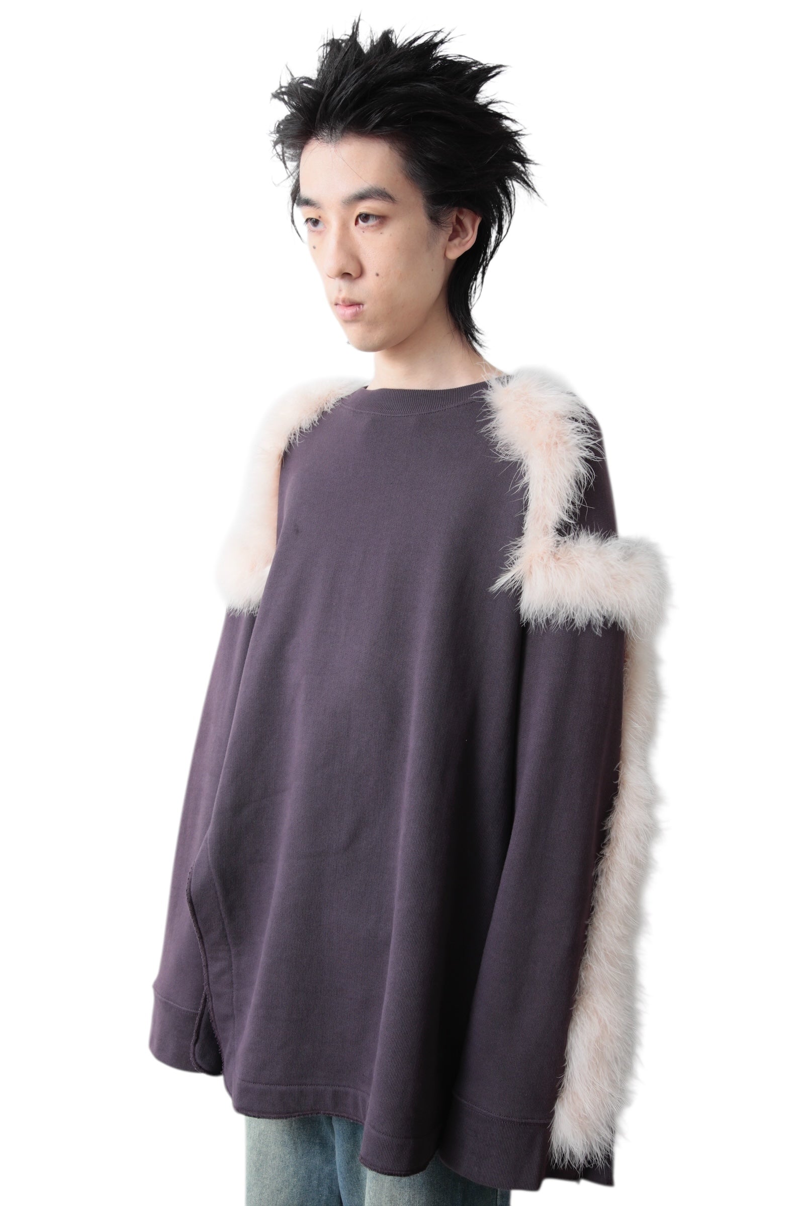 DRIES VAN NOTEN FUR SLEEVE SWEAT TOP