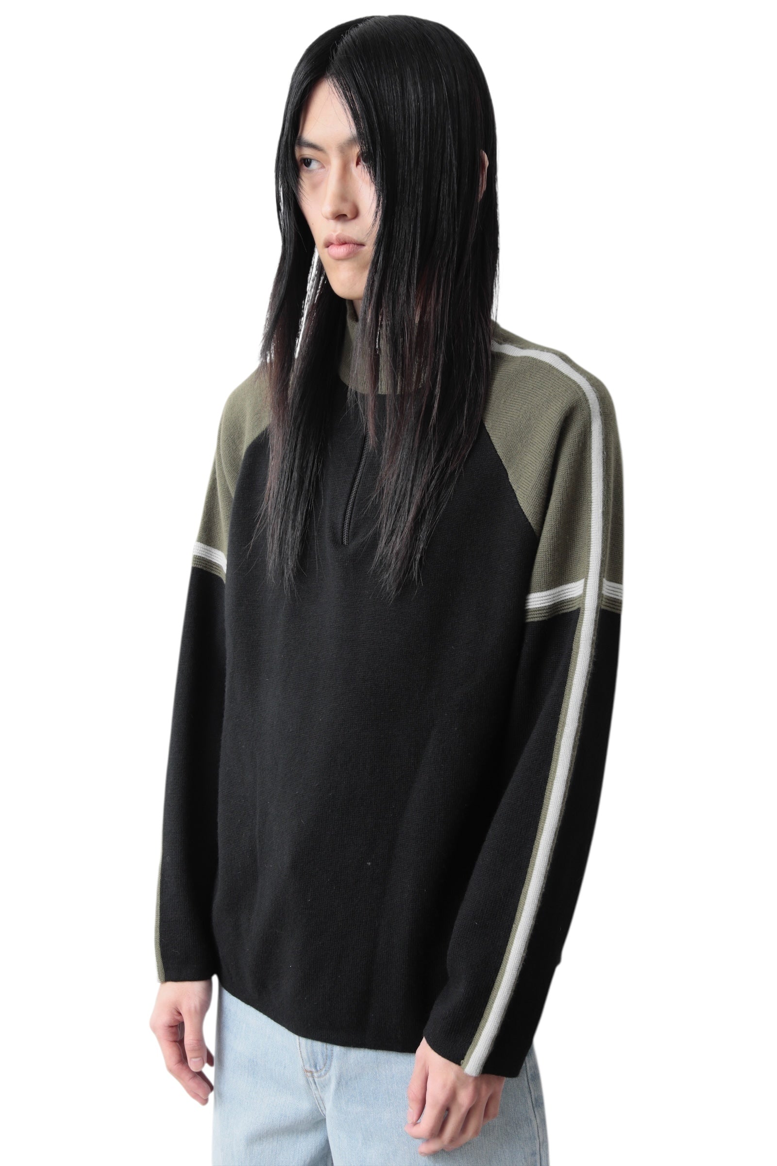 TRICO COLOR HALF ZIP SWEATER