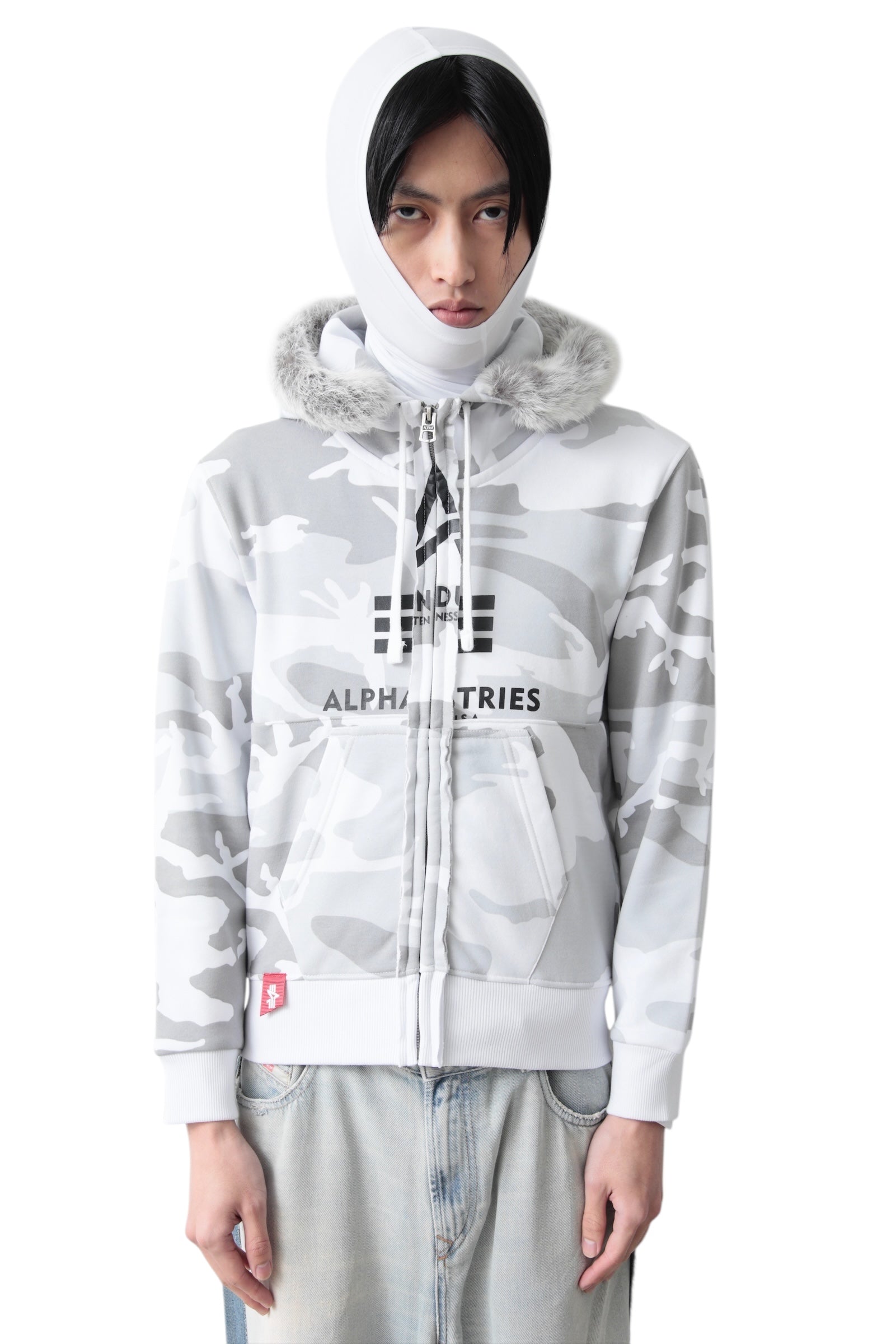 PROTOTYPES FLEECE BCKD JERSEY WHITE CAMO FUR TRIMMED HOODY