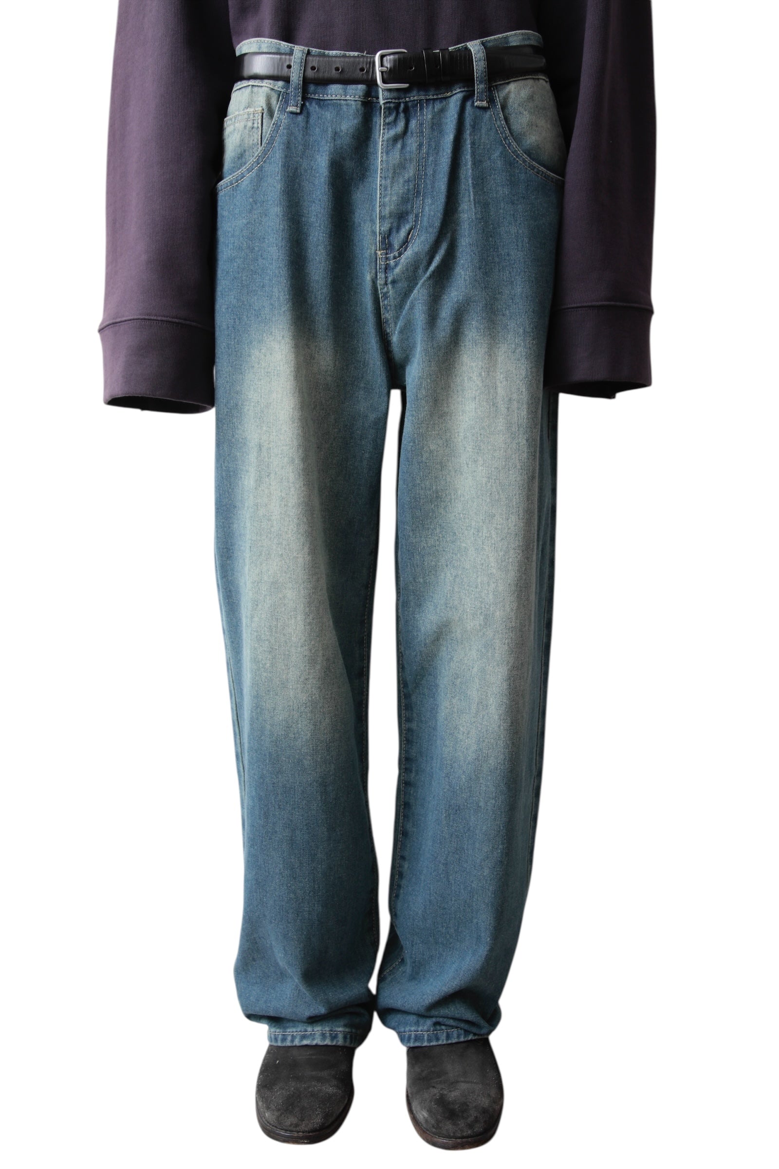 FADED BLUE BAGYY DENIM PANTS