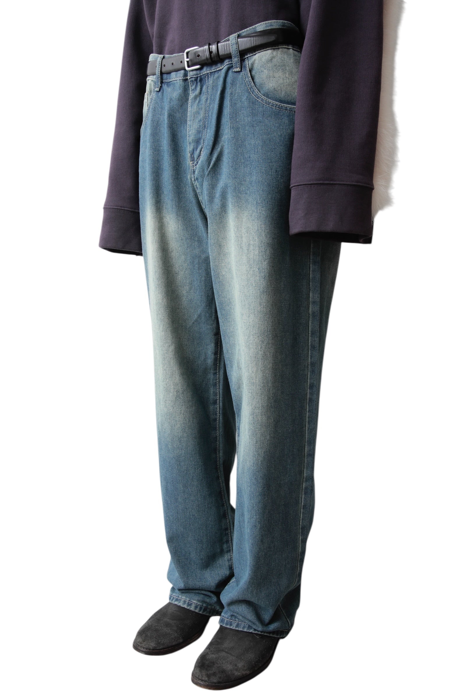 FADED BLUE BAGYY DENIM PANTS