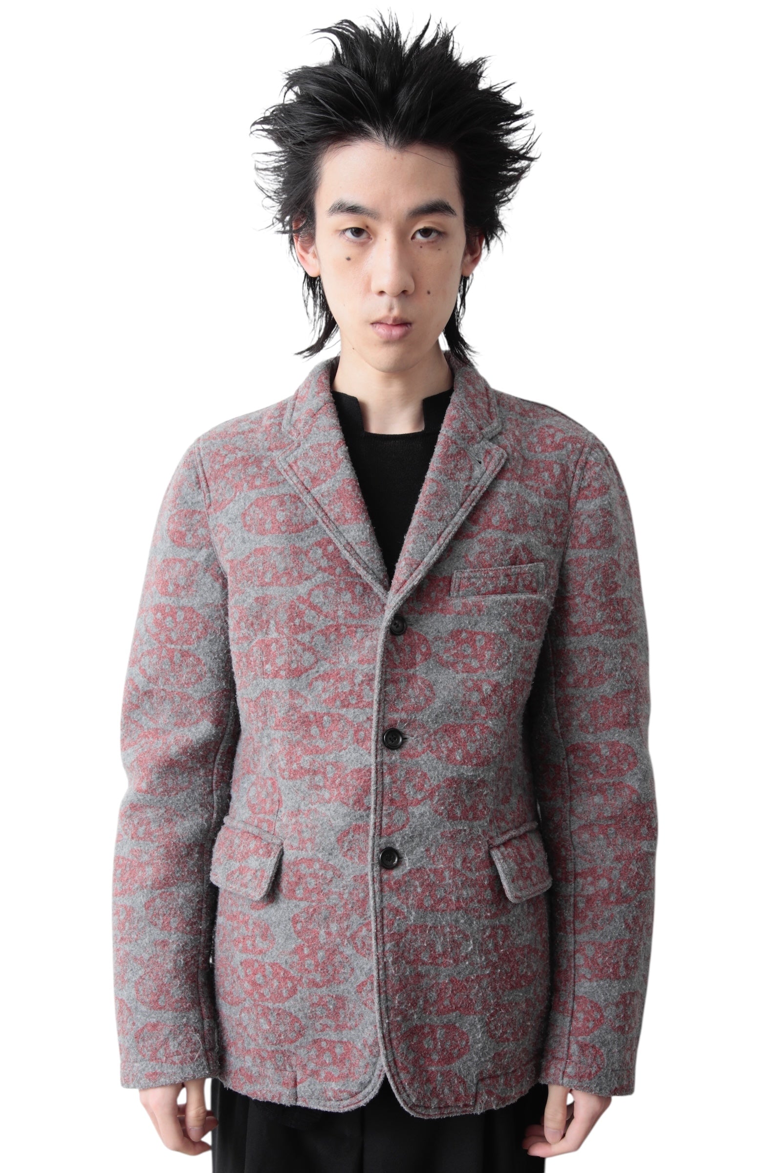AD2007 COMME DES GARCONS HOMME PLUS SKULL PATTRNED TAILORED JACKET