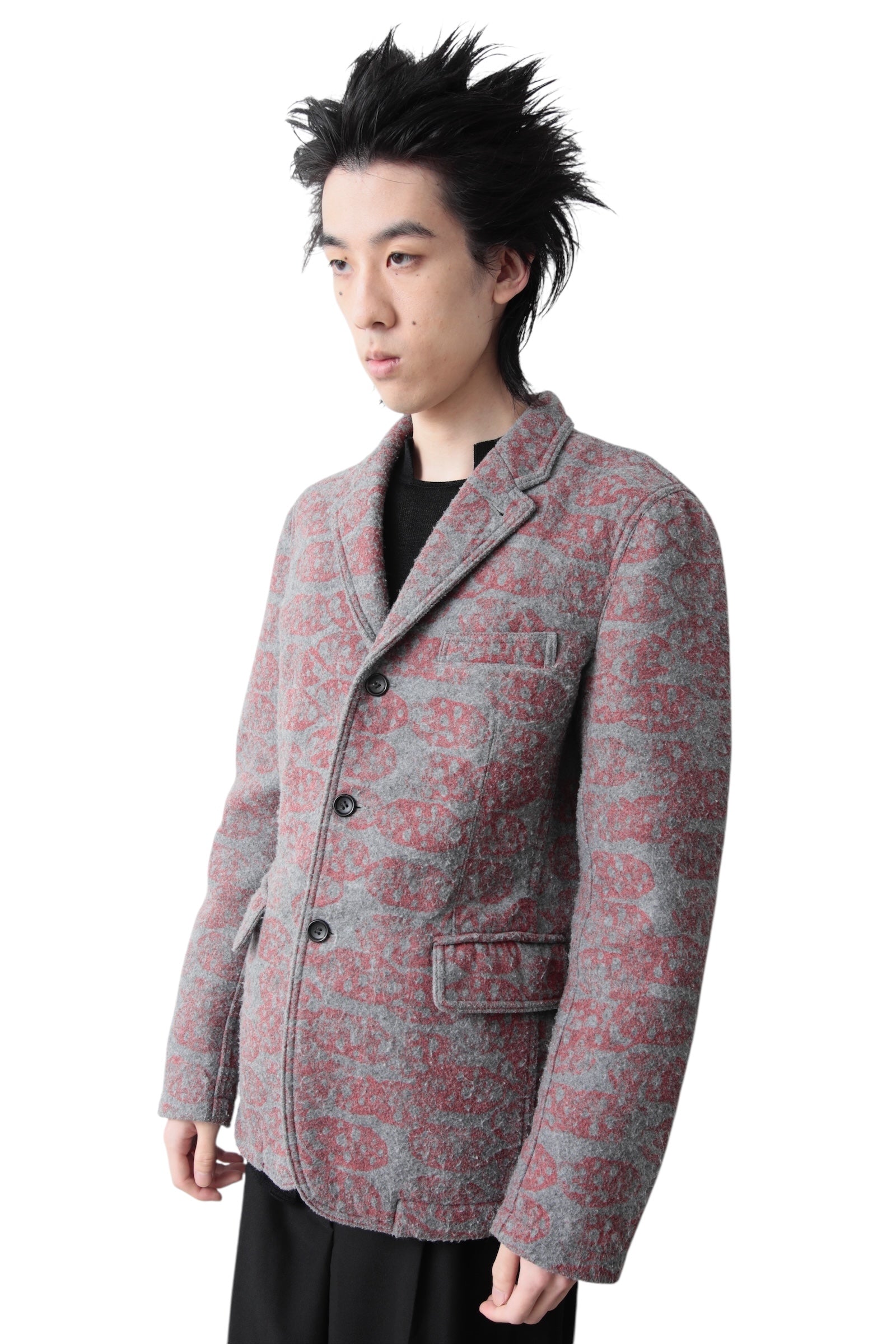 AD2007 COMME DES GARCONS HOMME PLUS SKULL PATTRNED TAILORED JACKET