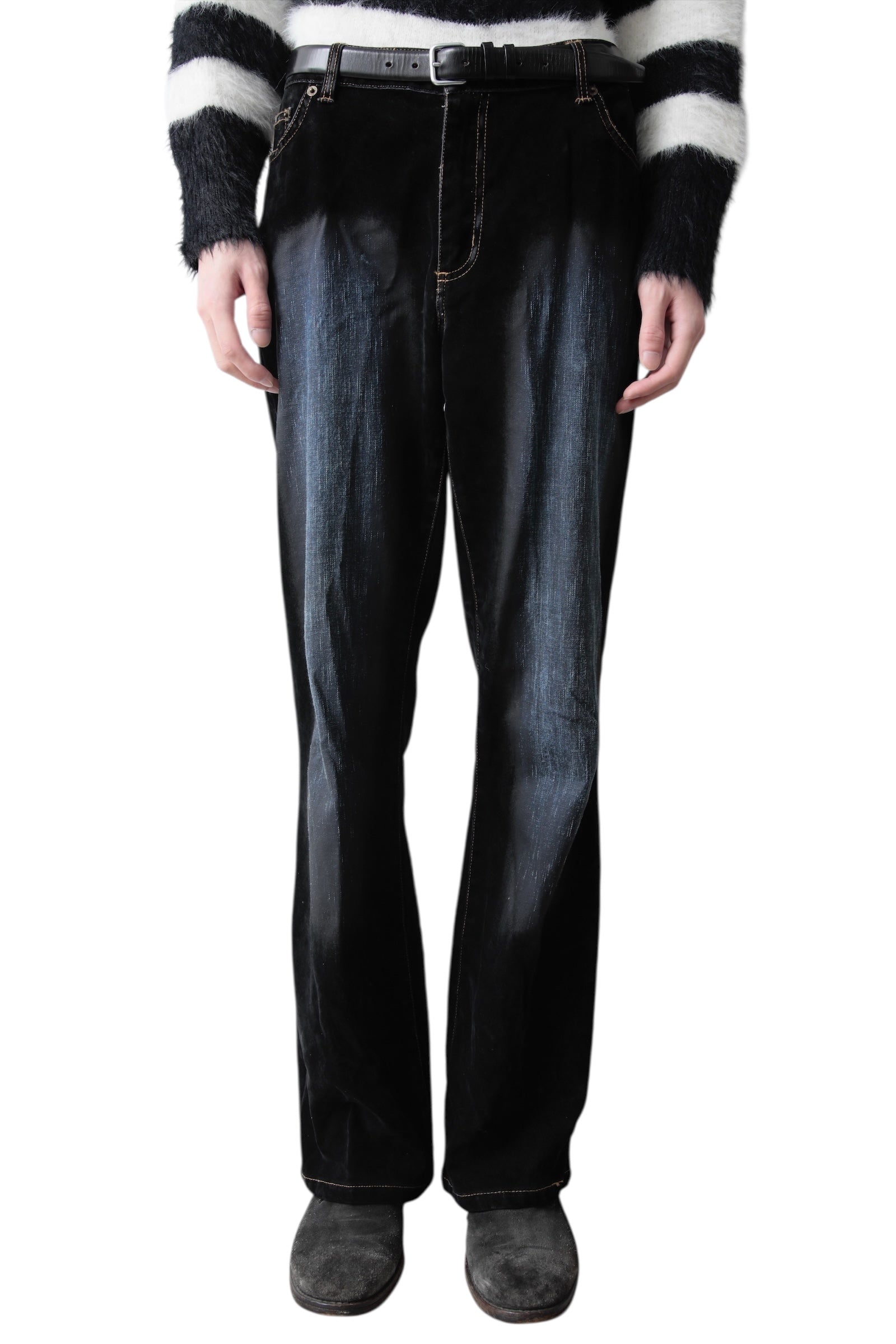 FADED GRADATION STRAIGHT DENIM PANTS