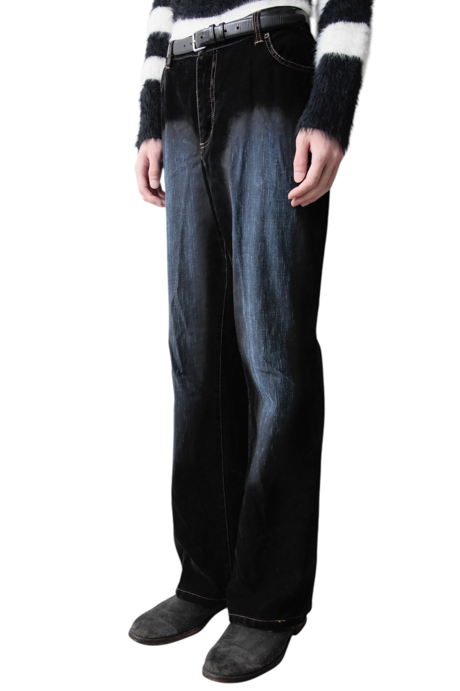 FADED GRADATION STRAIGHT DENIM PANTS