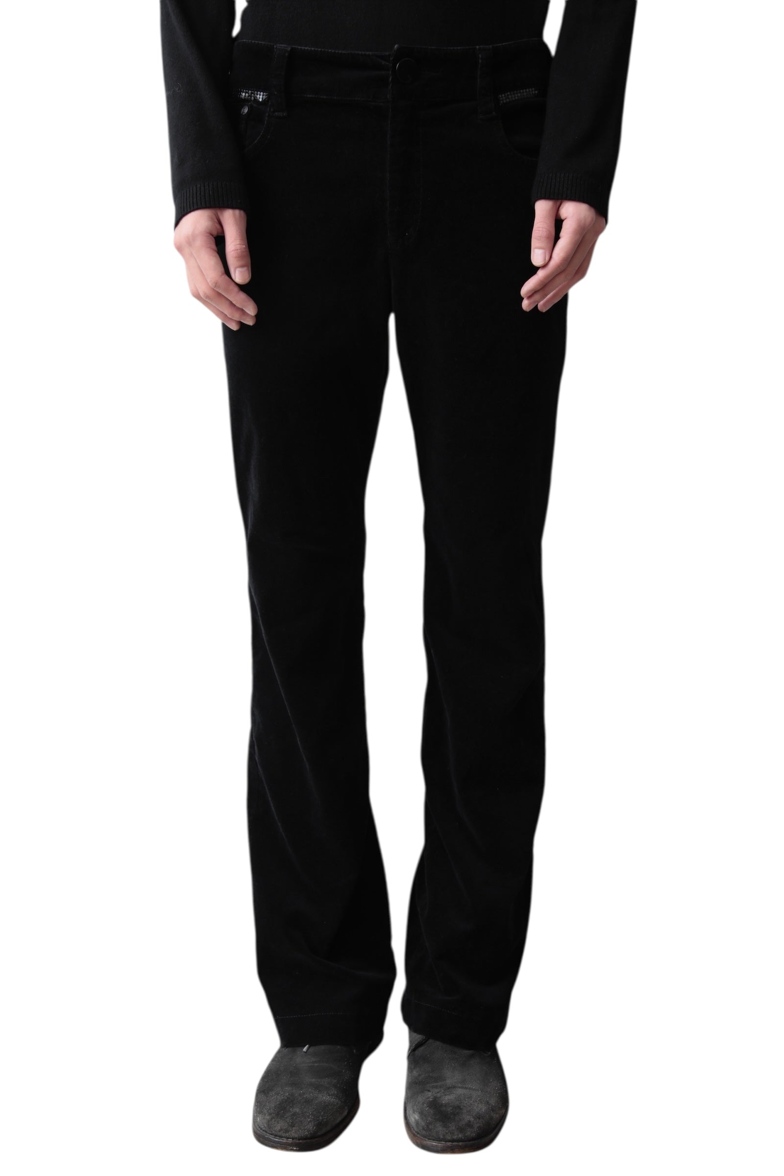 VELVET SEQUINS STRAIGHT PANTS