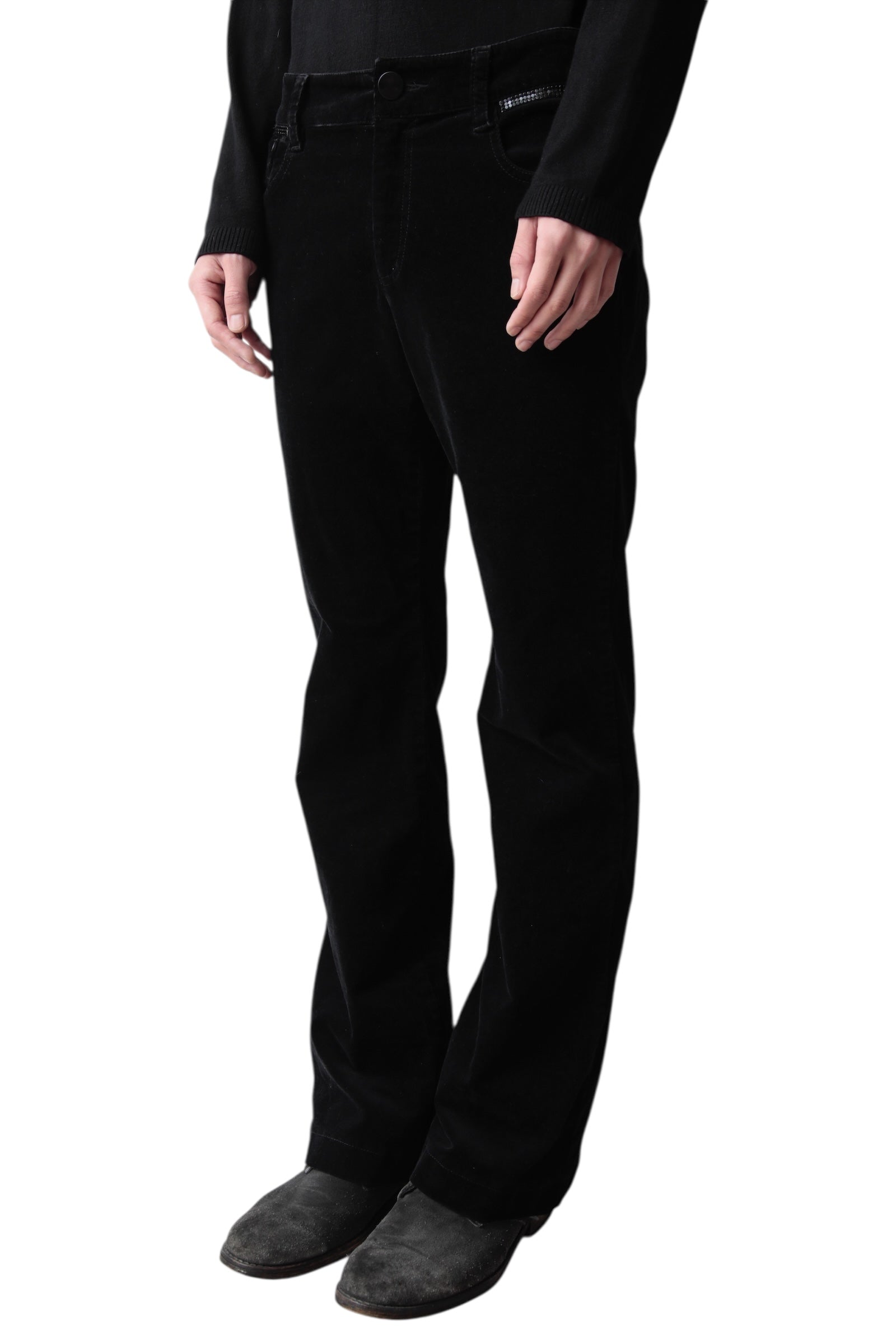 VELVET SEQUINS STRAIGHT PANTS