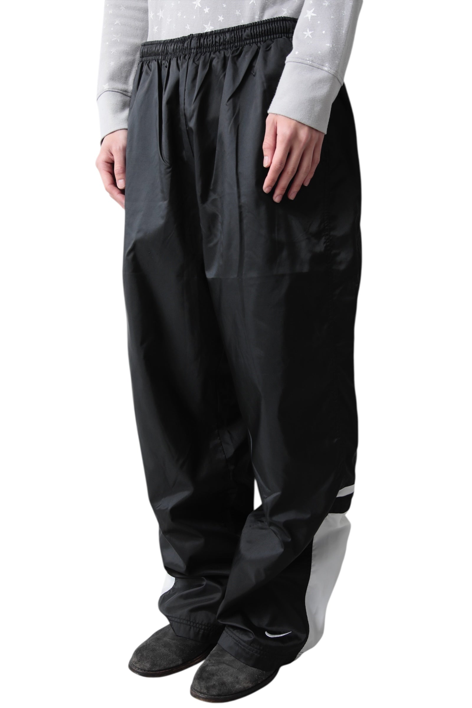 NIKE SIDE ZIP WIDE NYLON PANTS