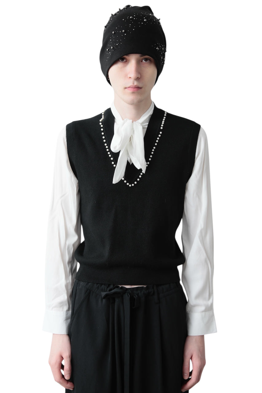 KNIT VEST DOCKING BOW TIE SHIRT