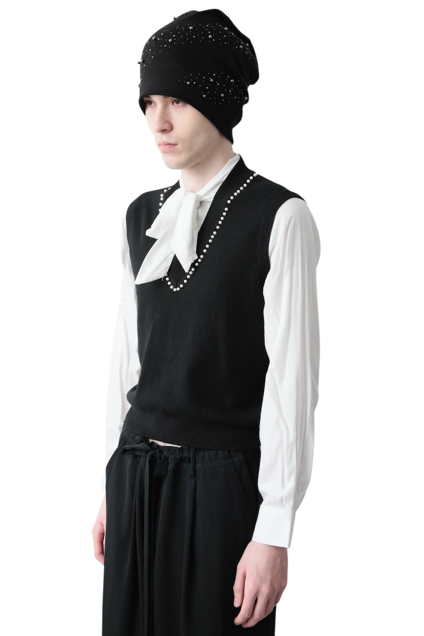 KNIT VEST DOCKING BOW TIE SHIRT