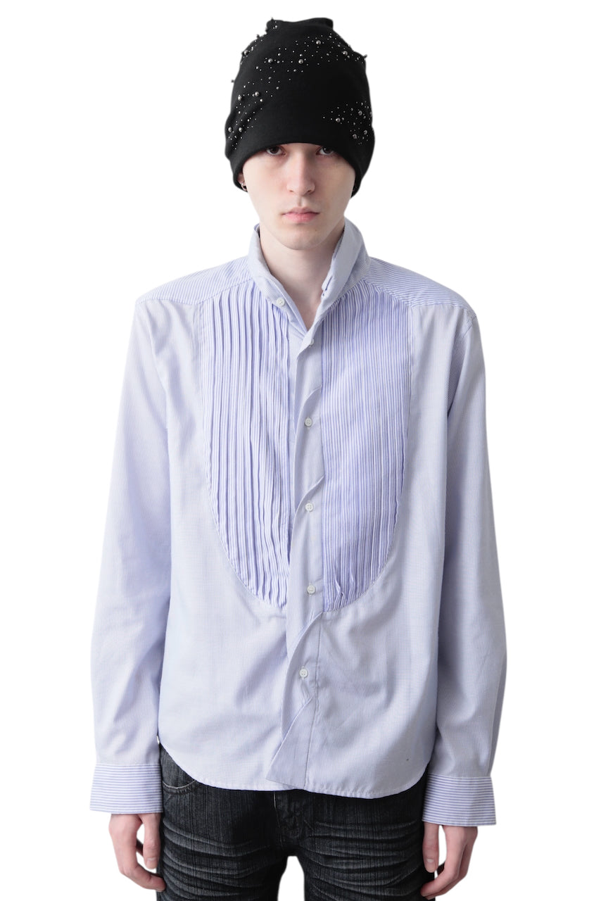 FINAL HOME PIN TUCK WRAPPED COLLAR SHIRT